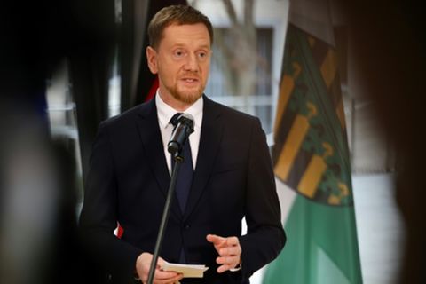 Michael Kretschmer (CDU) nach seiner Wahl im Landtag