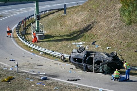 Das verunglüchte Schleuserfahrzeug