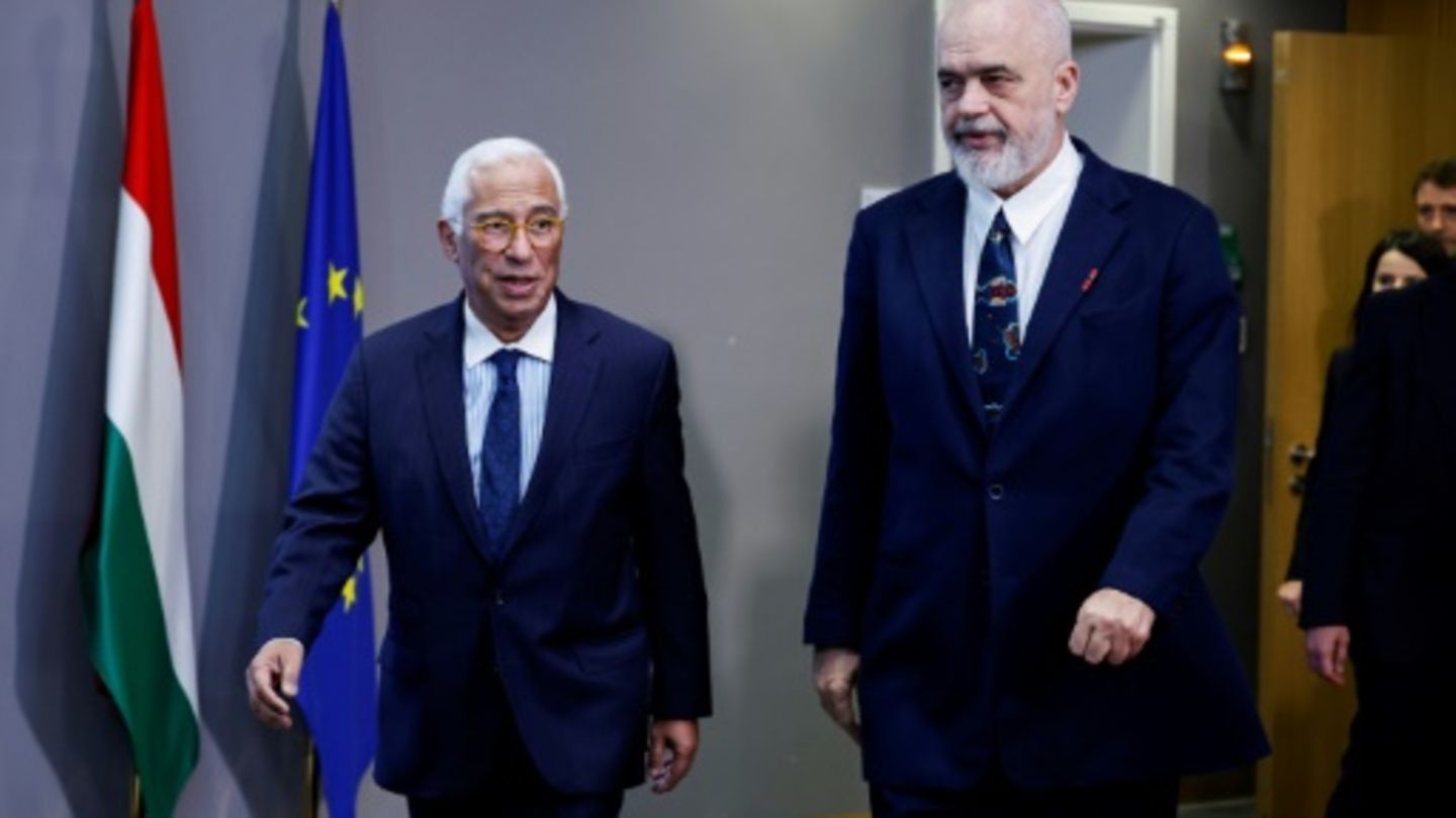 EU-Ratspräsident Costa mit Albaniens Regierungschef Rama (v.l.)
