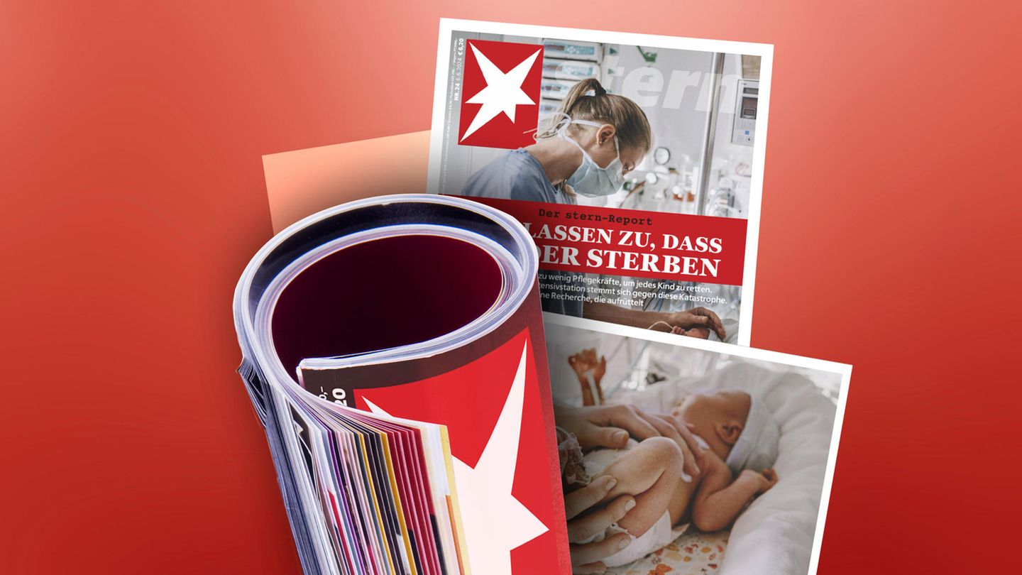 Montage zur stern-Titelgeschichte über Notstände auf Kinder-Intensivstationen