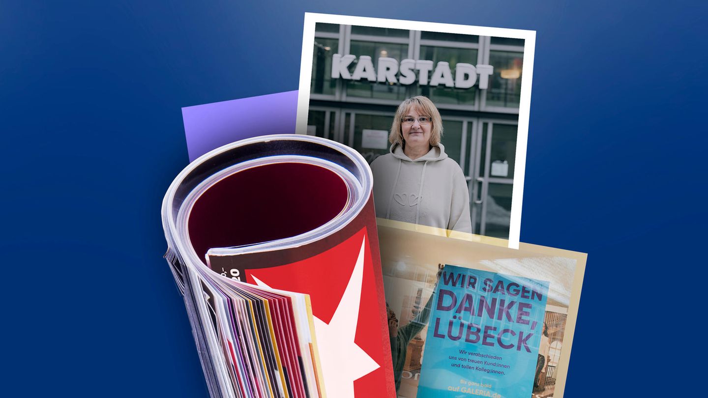 Eine Montage zum Thema Karstadt in Lübeck und deren Schließung