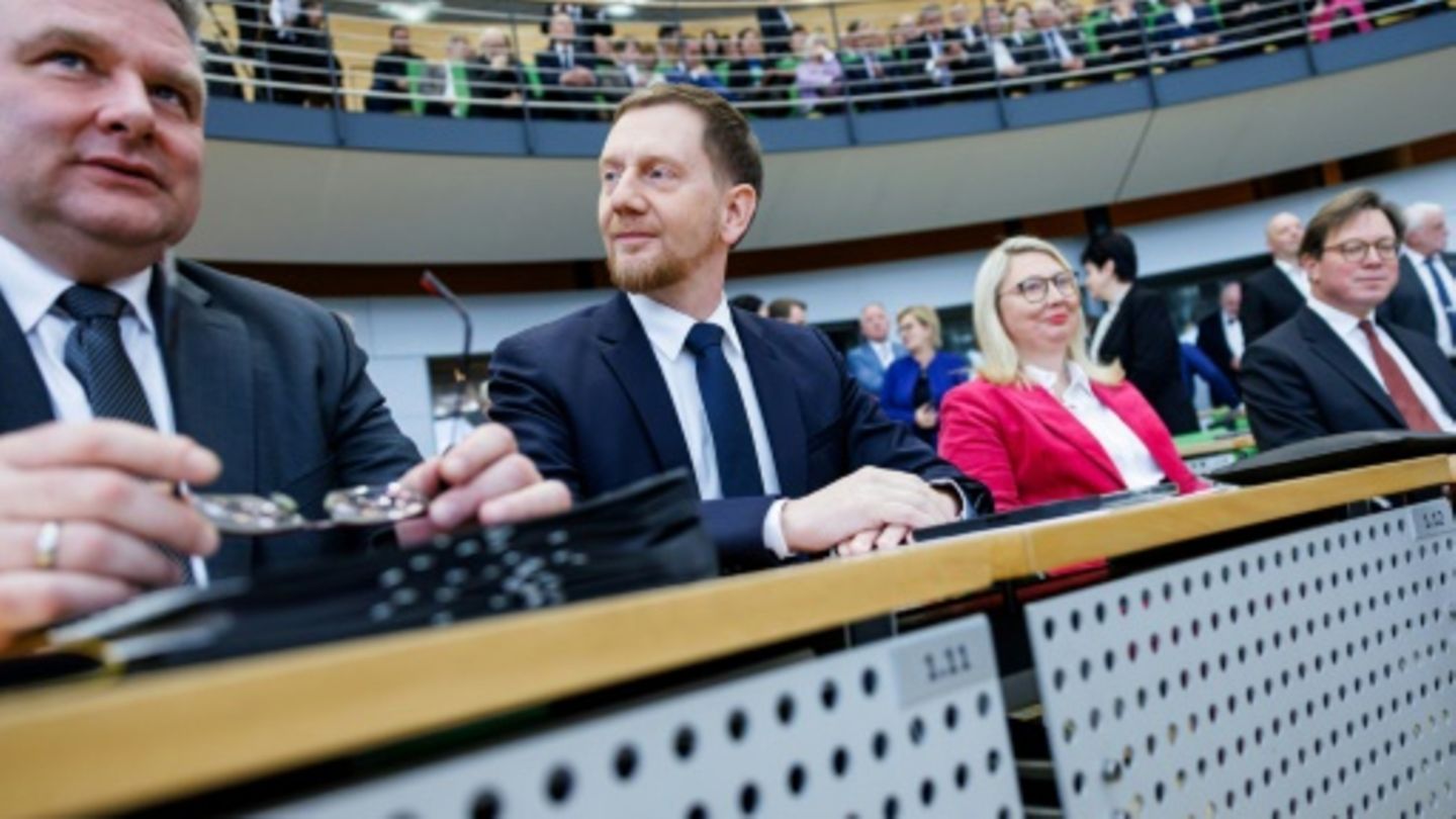 Ministerpräsident Kretschmer am Mittwoch im Landtag