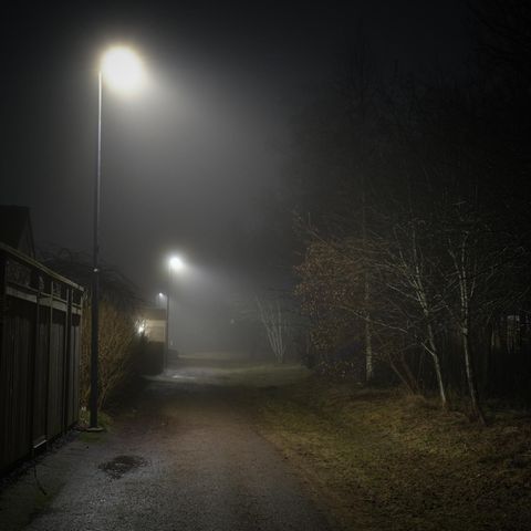 Straßenlaternen an einem düsteren Weg – was bedeuten sie für die Sicherheit?