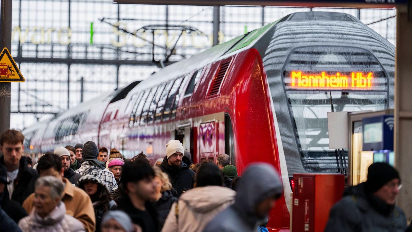 Ein Zug auf der Riedbahnstrecke