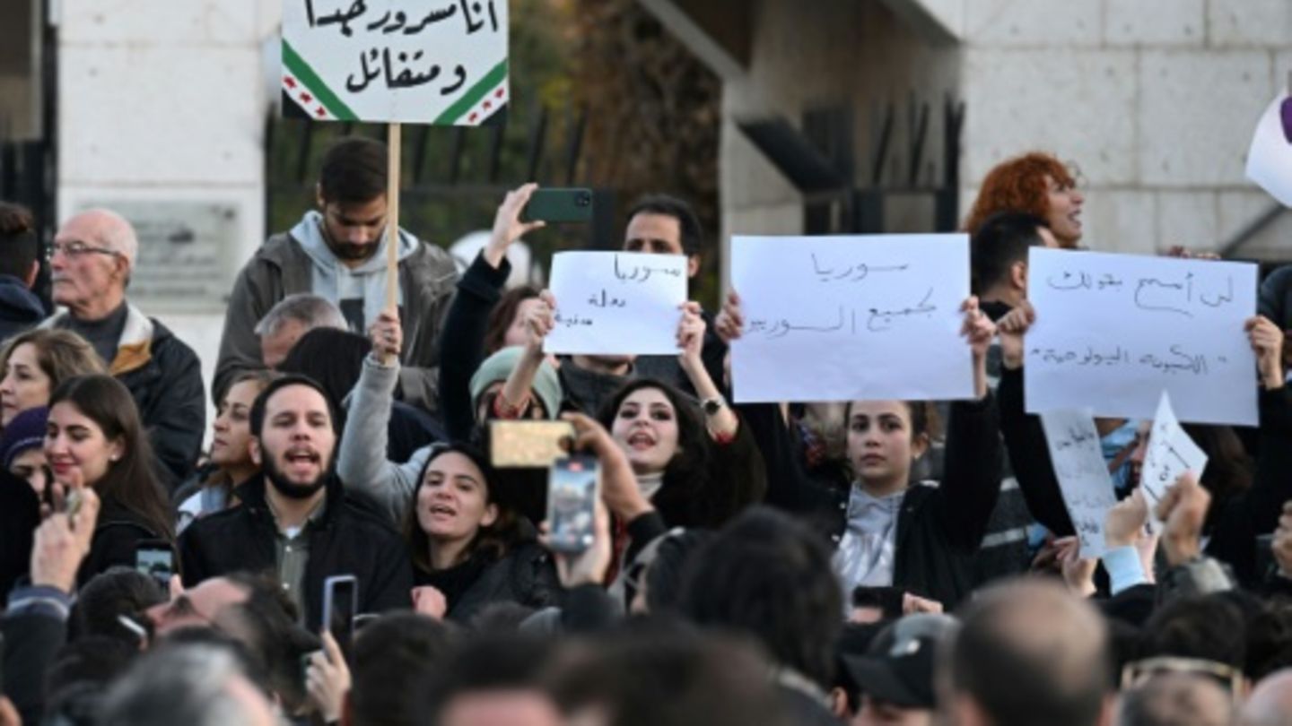 Demonstranten in der syrischen Hautstadt Damaskus