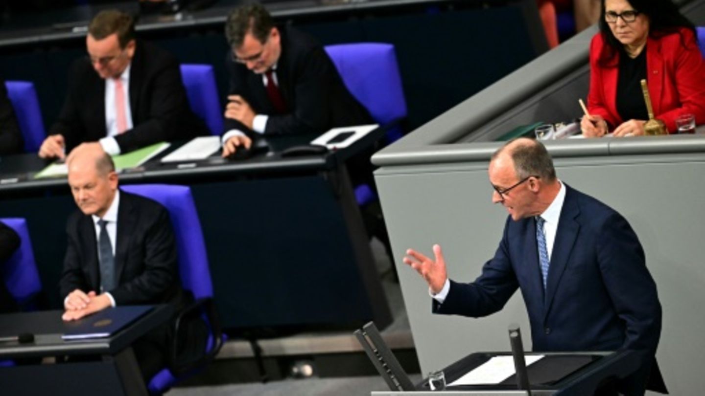 Merz und Scholz im Bundestag