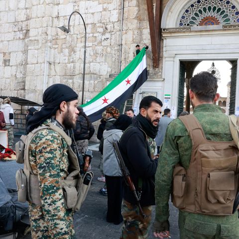 Syria: Fighters at the Umayyad Mosque