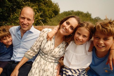 Prinz Louis, Prinz William, Prinzessin Kate, Prinzessin Charlotte und Prinz George