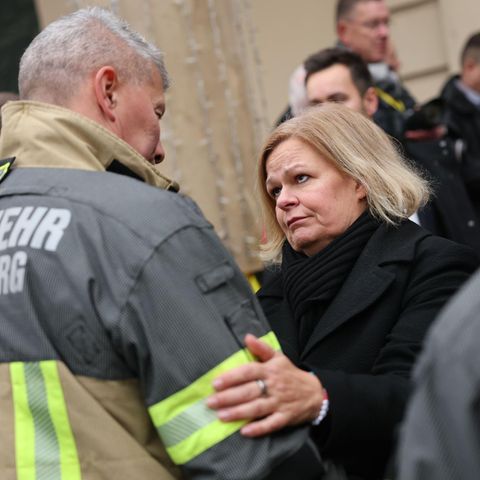 Interior Minister Nancy Faeser (SPD) visits Magdeburg the day after the attack
