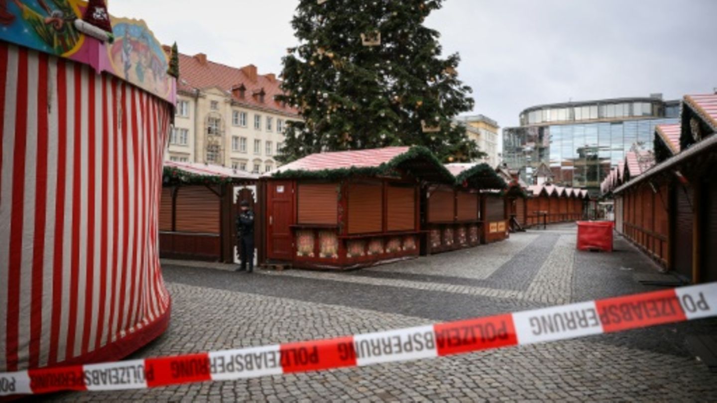 Gesperrter Weihnachtsmarkt in Magdeburg