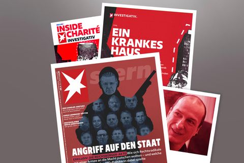 Montage zu den stern-Titelgeschichten über Reichsbürger und über die Charité
