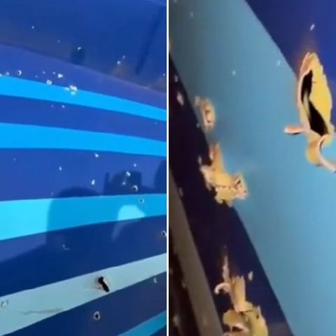 Die Beschädigungen des Jets nach dem Absturz