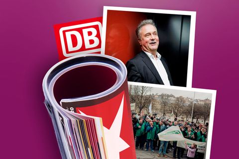 Eine Montage zum Thema Renteneintritt von Claus Weselsky