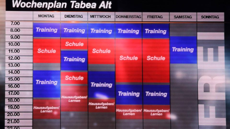 Full schedule: Tabea Alt showed off her schedule during an appearance at the Aktuelles Sportstudio in 2017