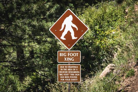 Ein Schild mit Bigfoot