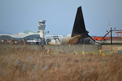 Wrack der Boeing-Maschine in Muan