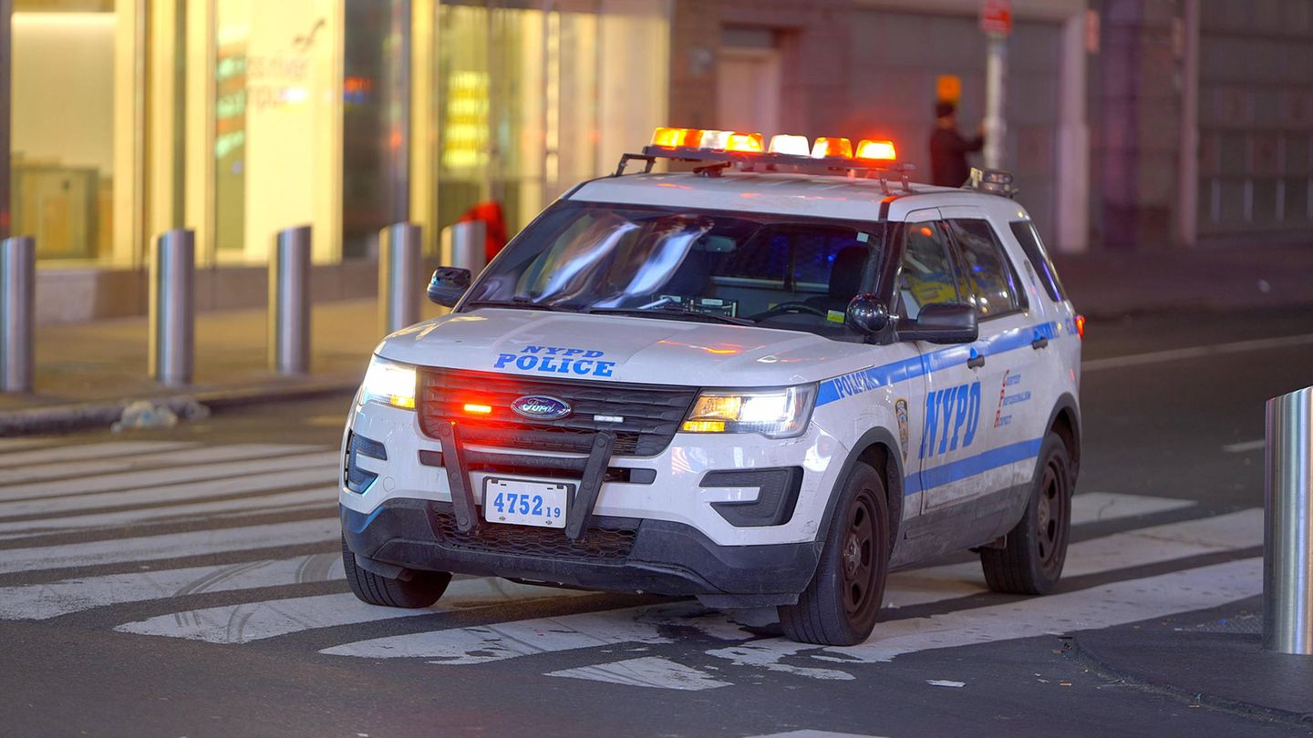 Ein Polizeiauto in New York