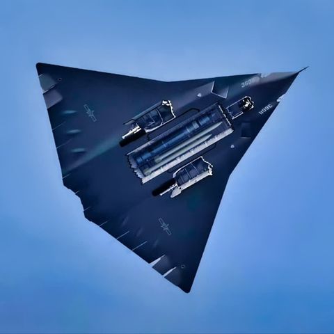 Der Stealth-Jet J-36 zeigt den zentralen Waffenschacht