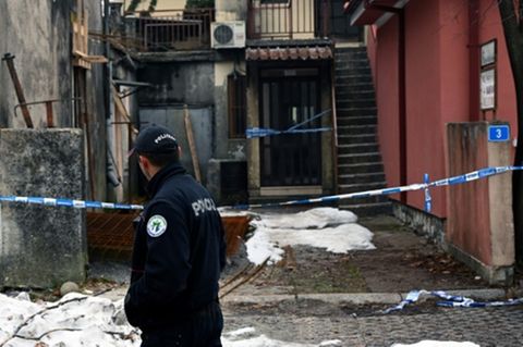 Polizist am Tatort in Cetinje