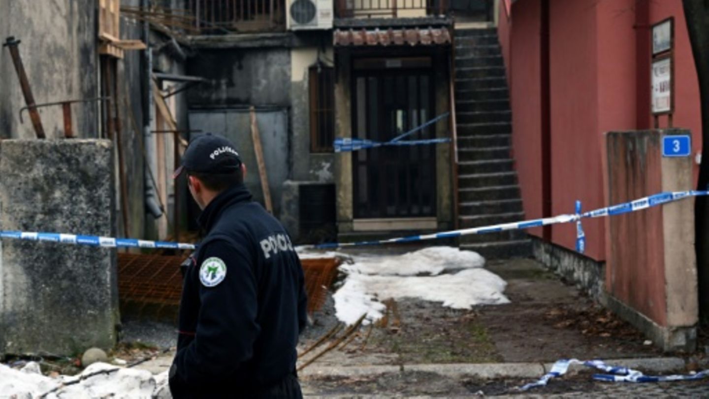 Polizist am Tatort in Cetinje