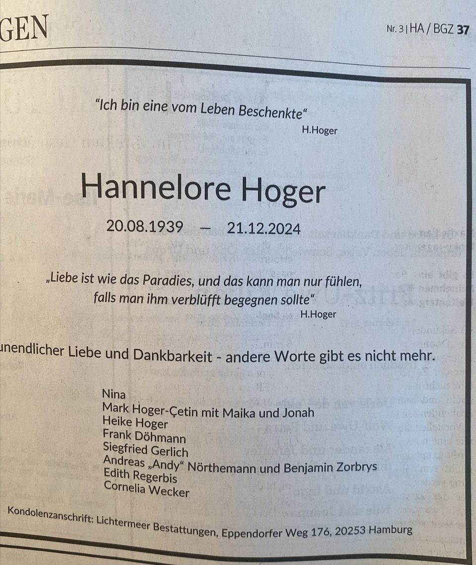 Hannelore Hoger Hannelore Hoger