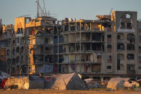 Ein zerstörtes Haus in Gaza