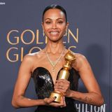 Seit Jahren ist Zoe Saldana eine feste Größe auf der Kinoleinwand. Auf ihren ersten Golden Globe aber musste die Schauspielerin lange warten. Hier posiert sie mit dem Preis für die beste Nebenrolle in einem Film für "Emilia Perez".