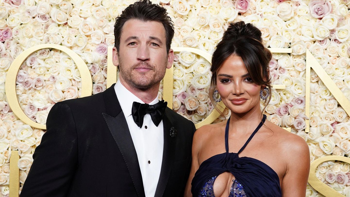 Miles Teller und Keleigh Sperry bei den Golden Globes