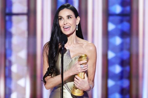 Demi Moore bei ihrer Rede während der Golden Globes