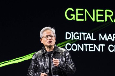 Nvidia-Chef Jensen Huang hält eine Rede in Las Vegas