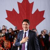 Trudeau nach seinem Wahlsieg in der Parteizentrale der Liberalen
