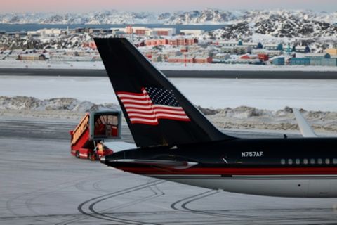 Trump-Flugzeug am Dienstag in Grönland