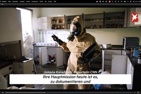 Alarmierende Messwerte: TV-Team filmt Inspektion möglicher syrischer Giftfabrik