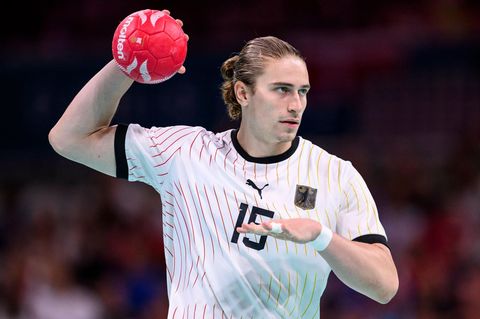 Handballer Juri Knorr im Dress der deutschen Nationalmannschaft