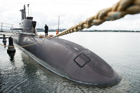 Ein U-Boot der Bundesmarine liegt in Eckernförde am Kai