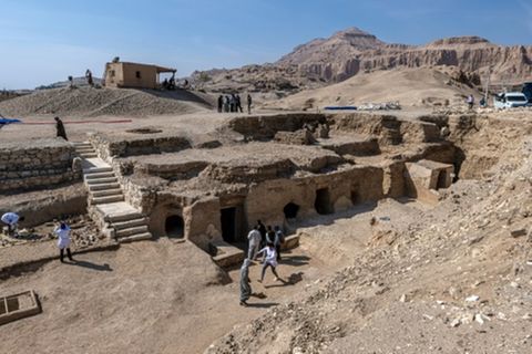 Ausgarbungsstelle in Deir al-Bahari am Westufer des Nils