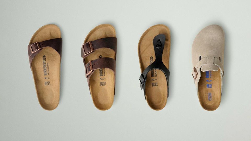 Birkenstock-Modelle "Madrid", "Arizona", "Gizeh" und "Boston" (v.l.n.r.)