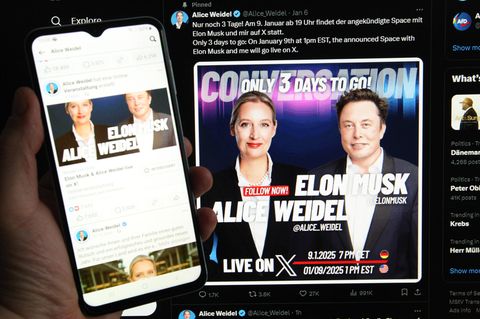 Die Ankündigung des Talks von Alice Weidel und Elon Musk