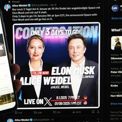 Die Ankündigung des Talks von Alice Weidel und Elon Musk
