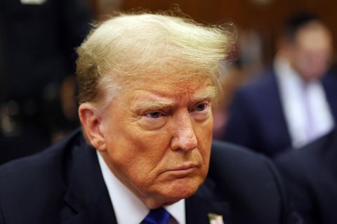 Donald Trump während seines Strafverfahrens im Mai 2024
