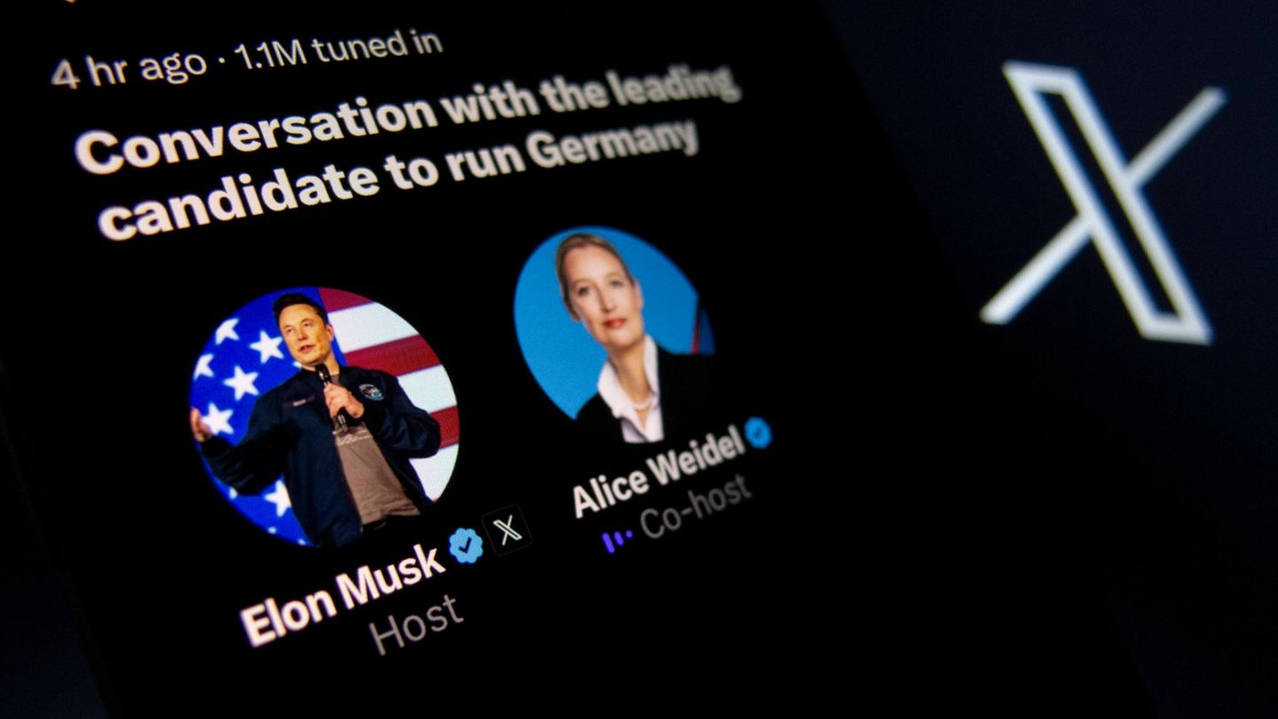 Alice Weidel und Elon Musk auf X