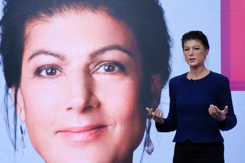 Sahra Wagenknecht bei der Vorstellung ihrer Bundestagswahl-Kampagne
