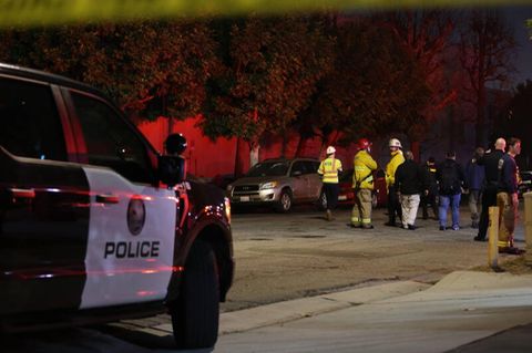 Ein Polizeiauto in den Straßen von Los Angeles