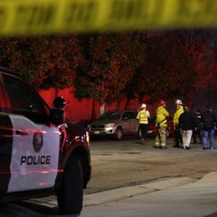Ein Polizeiauto in den Straßen von Los Angeles