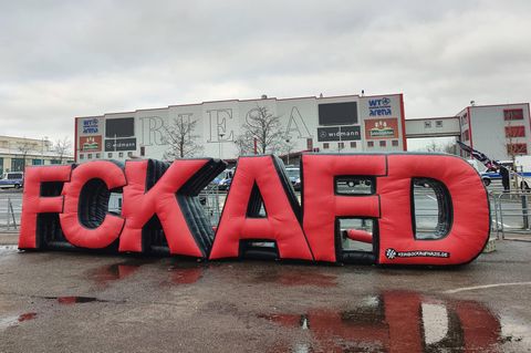 Protest gegen die AfD in Riesa