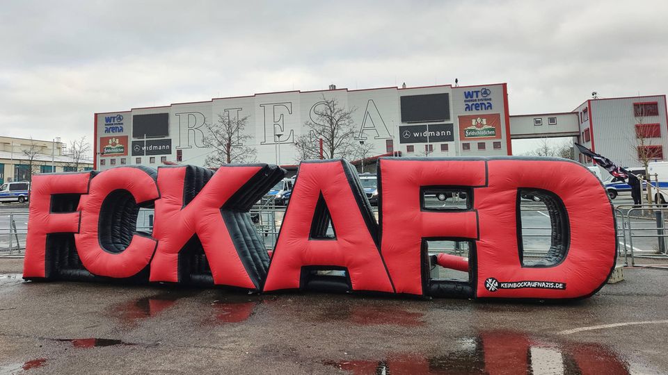 Protest gegen die AfD in Riesa