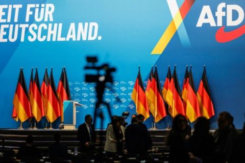 AfD-Tagungshalle in Riesa