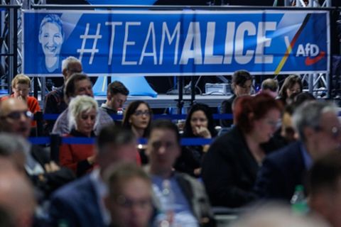 Delegierte auf dem AfD-Parteitag in Riesa