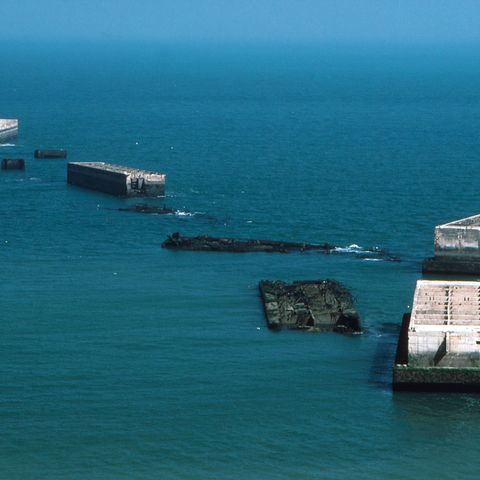 Remains of the Second World War Mulberry ports in Normandy. China's landing ships are based on the same idea