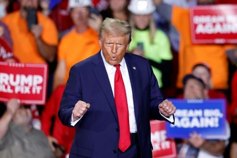 Der künftige US-Präsident Donald Trump bei einer Kundgebung in Michigan